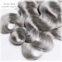Šedé - Stříbrné  vlasové pásy- tresy/SILVER - GREY/ VLNITÉ/40 - 65cm!