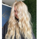 Světle blond 613 clip in DeLuxe vlnité vlasy